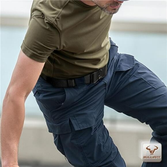 Mens tactical belt adjustable nylon webbing quick release buckle outdoor duty wo - Picture 6 of 8